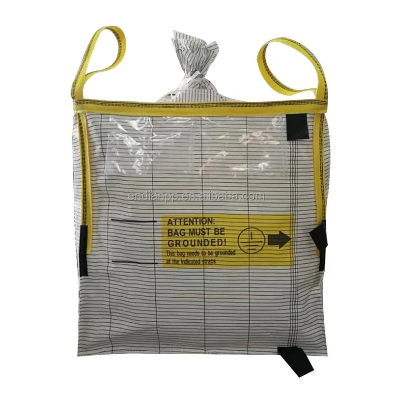 Buona qualità Super sacco conduttivo Jumbo borsa 1250kg fibra antistatica PP tessuto alla rinfusa borsa grande per l'imballaggio del prodotto industriale