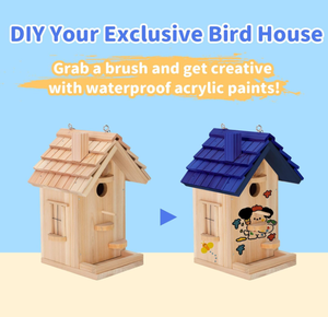 בית ציפורים גדול, אקולוגי, מעץ ארז טבעי, להרכבה עצמית, מתאים למבוגרים ולילדים, קל להרכבה. - Product Image 5