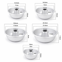 Moule à gâteau en aluminium pour beignets, moule à donuts rond avec tube central, moule à gâteau annulaire réutilisable pour les pâtisseries et la pâtisserie maison
