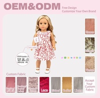 Robe d'été personnalisée sans manches pour poupée de 18 pouces avec imprimé LOVE, vente en gros, OEM personnalisé
