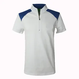 Custom Cheap Stand Collar Polo T Shirts With Zipper Oversized Sport Tshirts