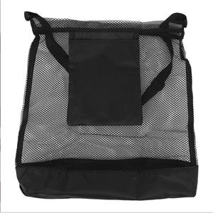 Sac de rangement en maille pour l'extérieur, noir, pliable, grande capacité, sac à bandoulière portable pour la cueillette de champignons et de fruits, 2-3 compartiments - Product Image 1