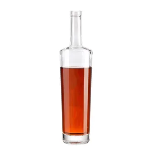 750毫升平板香水玻璃瓶热卖花式设计酒精玻璃瓶伏特加/威士忌/白兰地/白酒玻璃瓶