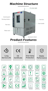 CZ-UHA-80 איכות הסביבה לבדיקת תא לבדיקת טמפרטורה קבועה מחזור טמפרטורה ולחות מים - Product Image 6