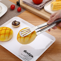 Pince de cuisine en métal pour restaurant, pince à aliments dorée, ustensiles de cuisine argentés, pince à aliments et boissons en acier inoxydable 304