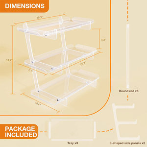 Vente en gros en usine Présentoir de table à dessert à 3 niveaux Présentoir en acrylique pliable pour les aliments - Product Image 3