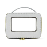 Boîte à maquillage portable 2026, étui carré transparent en cuir PU, sac à cosmétiques transparent en PVC, pochette pour le rangement des articles de toilette de voyage