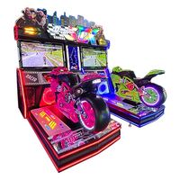 Machine de jeu d'arcade de course de motos NINIX Modèle 7589 pour deux joueurs, à monnayeur, 110/220V, connectivité USB multi-prises pour