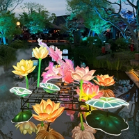Çin Zigong Koi Lotus İpek LED Fener Su Geçirmez Dış Mekan Festivali Diwali Yeni Gelen Özel Fabrika Avlu Süsü