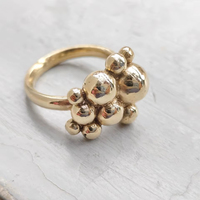 Bague dorée en laiton style bohème vintage, bijou sculptural organique fait main, cadeau artistique minimaliste pour elle