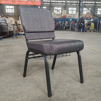 Chaises d'église rembourrées en gros, empilables et emboîtables, avec housse en tissu pour pasteur et église
