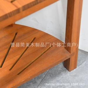 Taburete de Baño de Bambú Chino Simplificado, Asiento de Ducha de Dos Niveles con Almacenamiento - Product Image 4