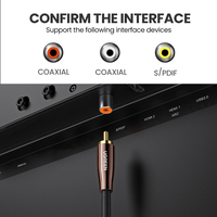Câble coaxial Ugreen Hifi 5.1 Spdif Rca vers Rca mâle vers mâle, câble audio stéréo, nylon 3m 5m, câble vidéo Rca pour amplificateur TV domestique