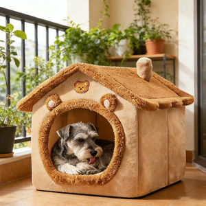 Yangyangpet - Casa de Campaña Plegable Premium para Mascotas, Cueva Interior de Felpa Cómoda para Perros de Razas Pequeñas - Product Image 3