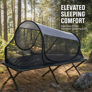 Tente de camping d'été individuelle à montage rapide 235x70x75cm, pliable en 3, portable, imperméable, avec <span class=keywords><strong>moustiquaire</strong></span>, en polyester Oxford - Product Image 2