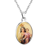Pendentif en acier inoxydable Vierge Marie, Mère de Dieu, Madone, Reine des Graces, collier, bijoux