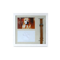 Neture PT0020 Memorial Pet Dog Pawprint Kit avec cadre photo en bois Clay Imprint Letterpress Printing