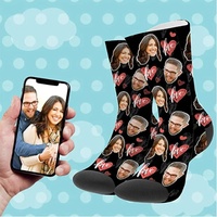 Vente en gros OEM chaussettes mode avec logo personnalisé visage drôle sublimation photo personnalisée concevez vos propres chaussettes personnalisées