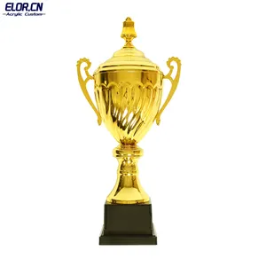 ELOR 3 Größen Optionen Trophy Andenken Goldpreis für Sport Turniere Wettkämpfe mit Deckel