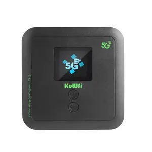 Roteador portátil Wi-Fi 5G KuWFi 5G01 5400Mah XD62 2 Wi-Fi6 Roteador portátil 5G Wi-Fi com slot para cartão Sim para 128 usuários
