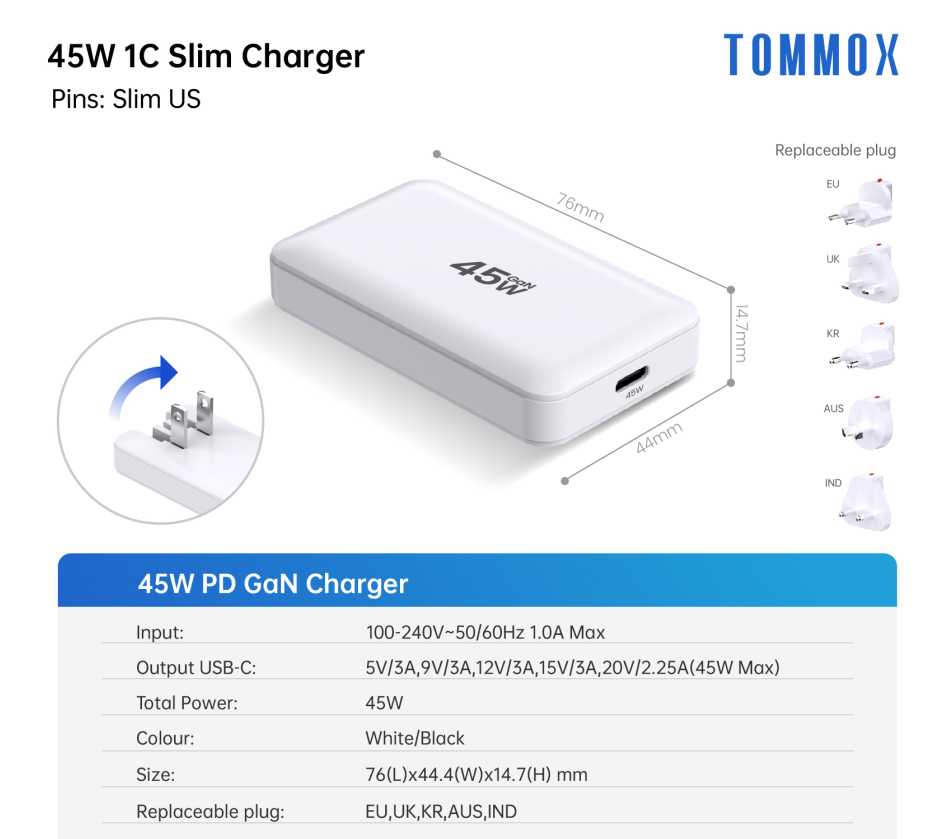 Phone Accessories Wholesale 45w Charger Type c Mobile Phone PD Fast Charger Adapter for macbook iphone galaxy S24 ipad airpods · image 2