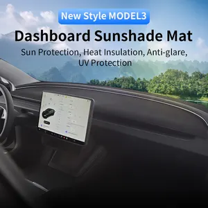 Alas dasbor mobil Anti sinar matahari, matras Dashboard mobil Anti cahaya untuk aksesoris Tesla Model 3 Highland 2024