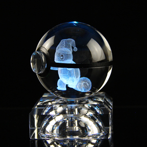 Nouvelles figurines Pokémon 3D en cristal au design le plus récent, gravées, avec chapeau de Noël, boule, lumière de nuit LED pour chambre d'enfant - Product Image 3