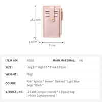 Dompet Lipat Wanita TAOMICMIC dari Kulit PU, Tipis, Banyak Slot Kartu, Dompet Portabel, Tempat Kartu Identitas, Dompet Koin Lipat Wanita