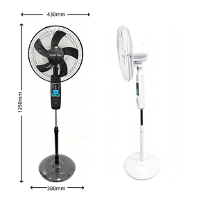 Ventilateur sur pied solaire Bluetooth de 16 pouces avec 5 pales, 6 vitesses, lumière LED multifonction, rechargeable par USB - Product Image 5