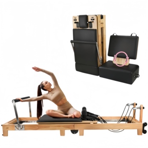 CZFIT - Máquina de Pilates Reformer Comercial Resistente en Oferta, Reformer de Pilates de Aluminio Negro para Ejercicios Corporales en Estudio - Product Image 1