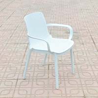 Fauteuil de salon empilable et pliable TM22 avec dossier en maille respirante |   Chaise de salle à manger esthétique en polypropylène, style moderne pour restaurant