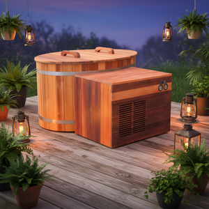 Vapasauna Moderne Extérieure pour Bain Froid en Cèdre Rouge Écologique Autoportante Installation Facile <span class=keywords><strong>Spa</strong></span> Bain de Glace XL Intérieur - Product Image 1