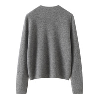 Maßgefertigter Slub-Knopf-Cardigan Kaschmir-Cardigan Damen Rundhals-Strickjacke mit Nadelstrickmuster