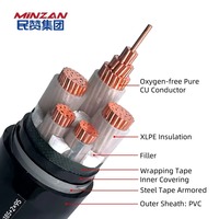 YJV32 Cable blindado 2/3/4/5 núcleos XLPE aislado SWA STA Cable 4x95 4x120 4x150 4x185mm PVC 6mm alambre de acero/cinta Cables blindados