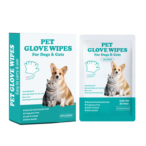 Lingettes pour animaux de compagnie, pour chiens et chats, boîte de 6 pièces, hypoallergéniques, non parfumées, nettoyantes et désodorisantes - Product Image 1