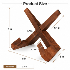 Supporto per Libri a X in Legno di Pino Massiccio, Resistente, per Tablet, Ricettari e Riviste - Product Image 4
