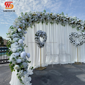 ผ้าสำหรับตกแต่งฉากหลังแต่งงานดอกไม้ประดิษฐ์ฉากหลังแต่งงานหรูหราเรียบหรูหรา - Product Image 2