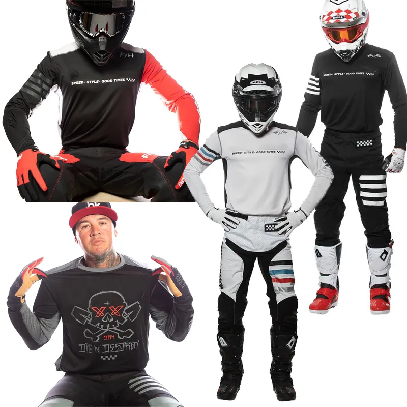Motokros yarışı dişli seti Flexair Mach forması pantolon dağ bisikleti Offroad erkek kitleri motosiklet takım elbise