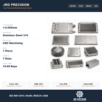 Usinage CNC personnalisé en acier inoxydable 316, dissipateur thermique, tolérance +/-0,005 mm, pièces usinées CNC, service d'usinage CNC