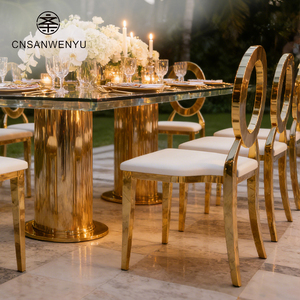 Chaise de banquet dorée haut de gamme à dossier <span class=keywords><strong>en</strong></span> O pour hôtel de luxe, réception de mariage, événement, salle à manger, mobilier commercial - Product Image 1