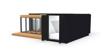 Maison préfabriquée Goodlark en mini-conteneur, panneaux sandwich en acier, design moderne, villa rectangulaire, utilisation hôtelière, garantie 1 an en ligne