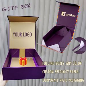 Custom logo Luxury Small Matte Rigid Paper Cardboard Premium Foldable <b>Empty</b> Magnetic Folding Closure <b>Gift</b> Packaging <b>Box</b> - Product Image 2