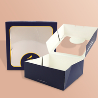 Boîte d'emballage à gâteau en papier avec fenêtre Logo personnalisé Cookie Donut Sweet Bakery