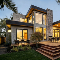 Villa préfabriquée moderne de luxe à 2 étages, structure en acier lourd, maisons préfabriquées portables, villas aux normes internationales à vendre
