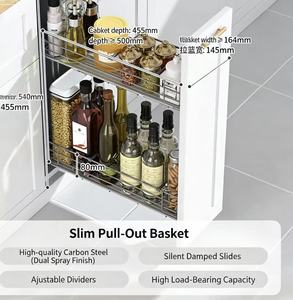Cestello Estraibile Angolare XWER in Acciaio per <span class=keywords><strong>Cucina</strong></span>, Organizzatore Girevole a 2 Livelli Lazy Susan, Chiusura Ammortizzata, Moderno ed Ecologico per Angoli Ciechi - Product Image 3