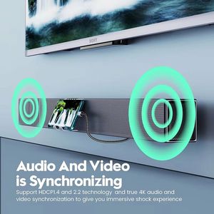 <b>USB</b>-C to HDTV 4K 30Hz HD Cable 2M Thunderbolt 3 Converter for Laptop Pro Air Galaxy Phone 16 15 Surface HDTV Video Cable for TV - Product Image 3