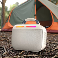 Haut-parleur Hi-fi gamme complète 2600mAh haut-parleur Bluetooth karaoké haut-parleur portable sans fil avec deux microphones pour chanter