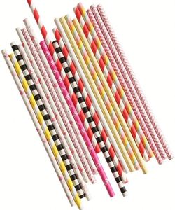 Pailles à boire en papier biodégradables et écologiques jetables roses pour fêtes et décorations d'anniversaire - Product Image 5