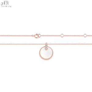 New Arrival 18K <b>Solid</b> Rose <b>Gold</b> Natural White Mother-of-Pearl With Natural Diamond <b>Pendant</b> Necklace For Women's Anniversary Gift - Product Image 6