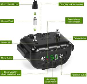 रिचार्जेबल डॉग छाल नियंत्रण कॉलर के साथ रिचार्जेबल डॉग छाल नियंत्रण कॉलर ध्वनि सक्रिय बीप वाइब्रेशन वाटरप्रूफ आईपी 67 पालतू जानवरों के प्रशिक्षण के लिए सुरक्षित - Product Image 2
